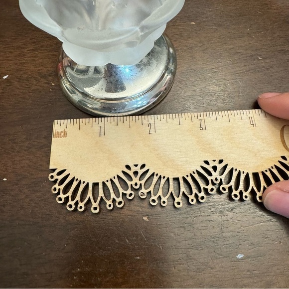 Vintage William Adams Frosted Rose Crystal Candle Holder Lotus Shaped - Picture 12 of 12